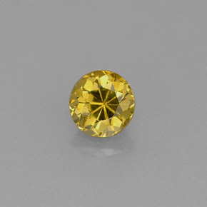 Grenat grossulaire jaune naturelle coupe roude, 0,59 ct, VVS-VS