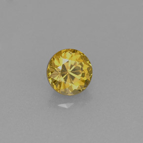 Grenat grossulaire jaune naturelle coupe roude, 0,59 ct, VVS-VS