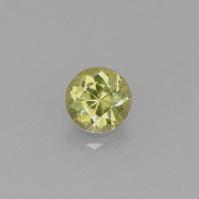 Grenat grossulaire jaune naturelle coupe roude, 0,61 ct, VVS-VS