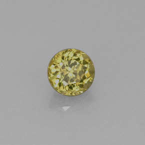 Grenat grossulaire jaune naturelle coupe roude, 0,65 ct, VVS-VS