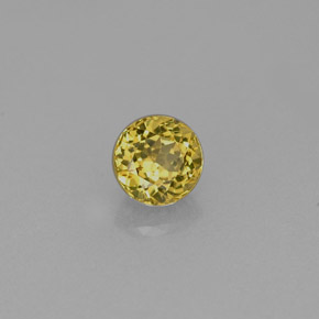 Grenat grossulaire jaune naturelle coupe roude, 0,63 ct, VVS-VS