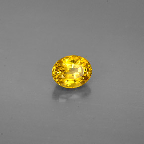 Grenat grossulaire jaune naturelle coupe ovale, 0,73 ct, VVS-VS