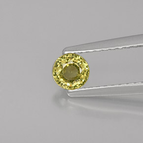 Grenat grossulaire vert naturelle coupe roude, 0,37 ct, VVS-VS