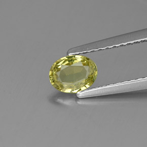 Grenat grossulaire vert naturelle coupe ovale, 0,45 ct, VVS-VS