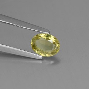 Grenat grossulaire vert naturelle coupe ovale, 0,45 ct, VVS-VS