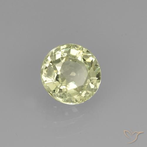 Grenat Grossularite Jaune clair naturelle Coupe roude, 0.77 ct, VVS-VS