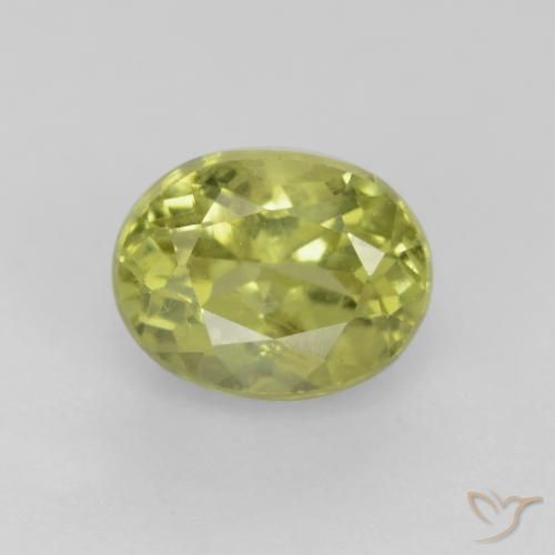 0.66ct Naturel Jaune verdâtre clair Grenat Grossularite, ovale, VS