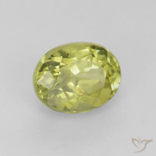 Grenat Grossularite Jaune verdâtre clair naturelle ovale, 0.66 ct, VS
