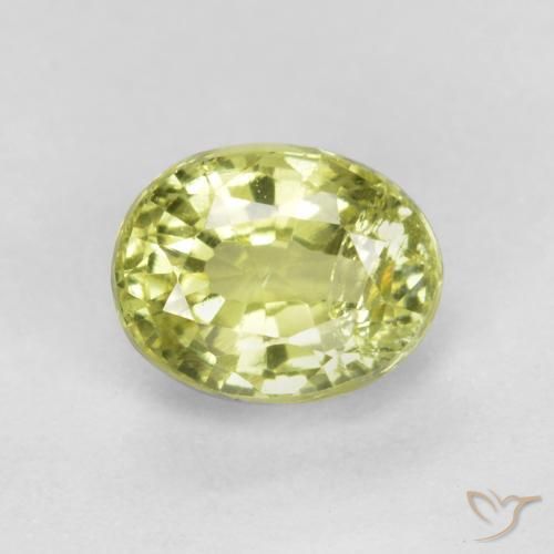 Grenat Grossularite Jaune citron naturelle Coupe ovale, 0.50 ct, VS-SI