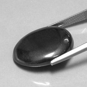 Hématite gris naturelle coupe ovale, 34,19 ct, opaque