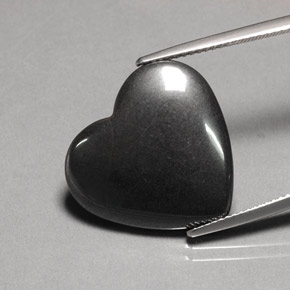 Hématite gris naturelle forme de coeur, 22,95 ct, opaque