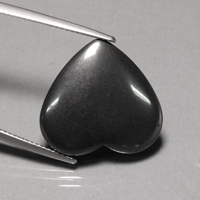 Hématite gris naturelle forme de coeur, 22,95 ct, opaque