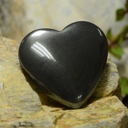 23.85ct Naturel Gris foncé Hématite, Cœur, Opaque