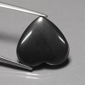 Hématite gris naturelle forme de coeur, 22,95 ct, opaque