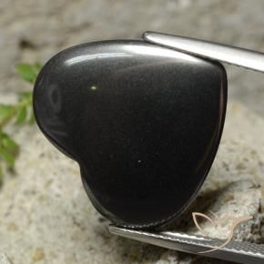 Hématite Noir Gris naturelle Cœur, 22.98 ct, Opaque