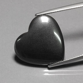 Hématite gris naturelle forme de coeur, 23,13 ct, opaque