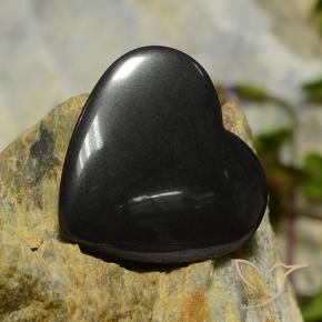 Hématite Noir Gris naturelle Cœur, 22.81 ct, Opaque