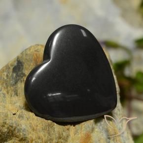 Hématite Noir Gris naturelle Cœur, 22.81 ct, Opaque