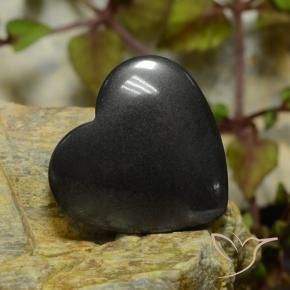 Hématite Gris foncé naturelle Cœur, 22.71 ct, Opaque