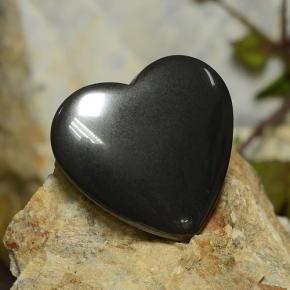 Hématite gris naturelle forme de coeur, 23,71 ct, opaque