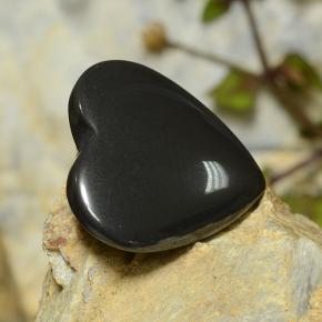 Hématite gris naturelle forme de coeur, 23,71 ct, opaque