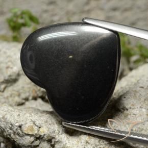 Hématite Noir Gris naturelle Cœur, 23.41 ct, Opaque