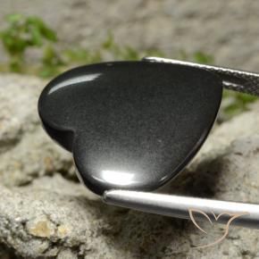Hématite Noir Gris naturelle Cœur, 23.41 ct, Opaque