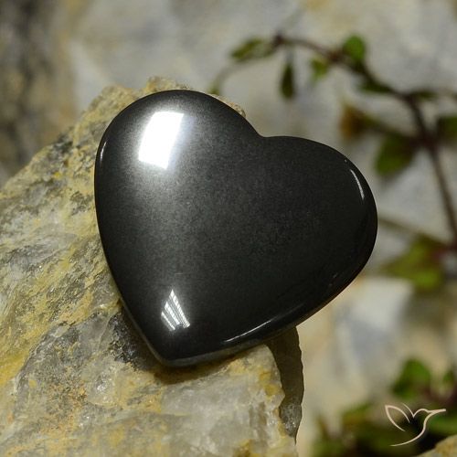 23.44ct Naturel Noir Gris Hématite, Cœur, Opaque