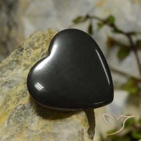 Hématite Noir Gris naturelle Cœur, 23.44 ct, Opaque
