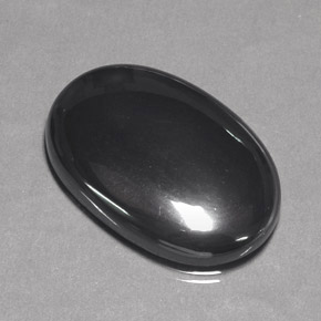 Hématite gris naturelle coupe ovale, 43,96 ct, opaque