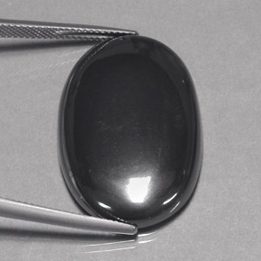Hématite gris naturelle coupe ovale, 43,96 ct, opaque