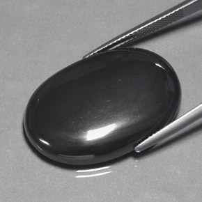 Hématite gris naturelle coupe ovale, 43,96 ct, opaque