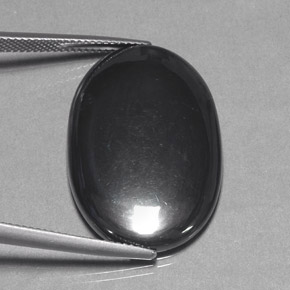 Hématite gris naturelle coupe ovale, 31,89 ct, opaque