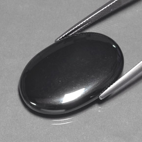 Hématite gris naturelle coupe ovale, 31,89 ct, opaque
