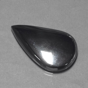 Hématite Noir Gris naturelle En forme de poire, 23.35 ct, Opaque