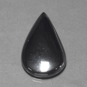 Hématite Noir Gris naturelle En forme de poire, 23.35 ct, Opaque