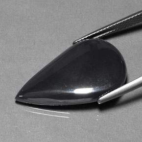 Hématite Noir Gris naturelle En forme de poire, 23.35 ct, Opaque