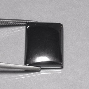 Hématite gris naturelle baguette, 30,02 ct, opaque
