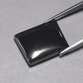 Hématite gris naturelle baguette, 30,02 ct, opaque