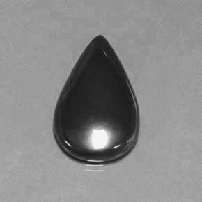 Hématite gris naturelle en forme de poire, 19,39 ct, opaque