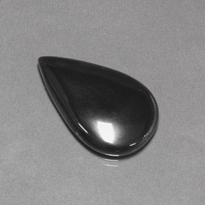 Hématite gris naturelle en forme de poire, 19,39 ct, opaque