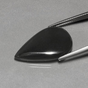 Hématite gris naturelle en forme de poire, 19,39 ct, opaque