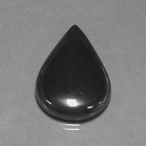 Hématite Noir Gris naturelle En forme de poire, 20.78 ct, Opaque