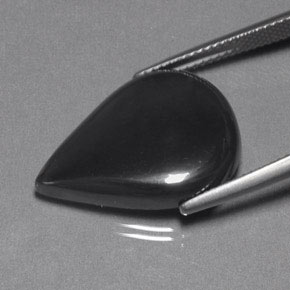 Hématite Noir Gris naturelle En forme de poire, 20.78 ct, Opaque