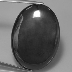 Hématite gris naturelle coupe ovale, 54,54 ct, opaque