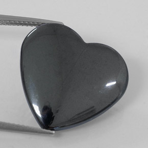 Hématite Noir Gris naturelle Forme de coeur, 25.88 ct, Opaque
