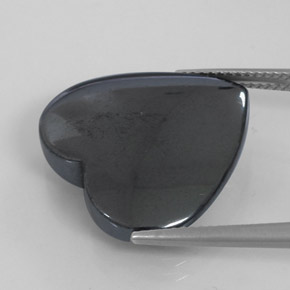 Hématite Noir Gris naturelle Forme de coeur, 25.88 ct, Opaque
