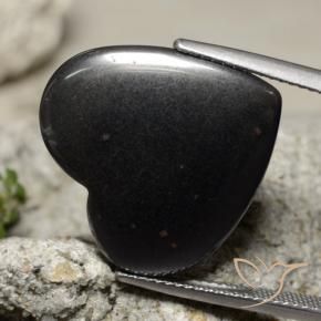 Hématite Gris foncé naturelle Cœur, 23.99 ct, Opaque