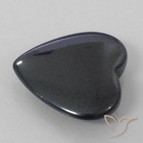 Hématite Noir Gris naturelle Cœur, 22.70 ct, Opaque