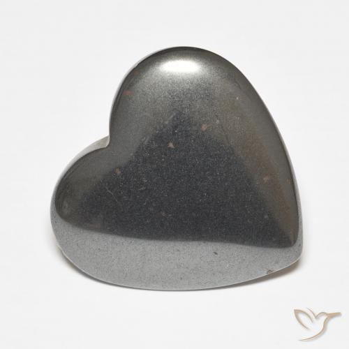 Hématite Gris argent naturelle Cœur, 23.70 ct, Opaque